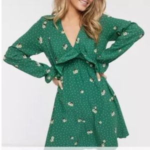 ASOS Nobody's Child tea dress with ruffle detail in floral spot